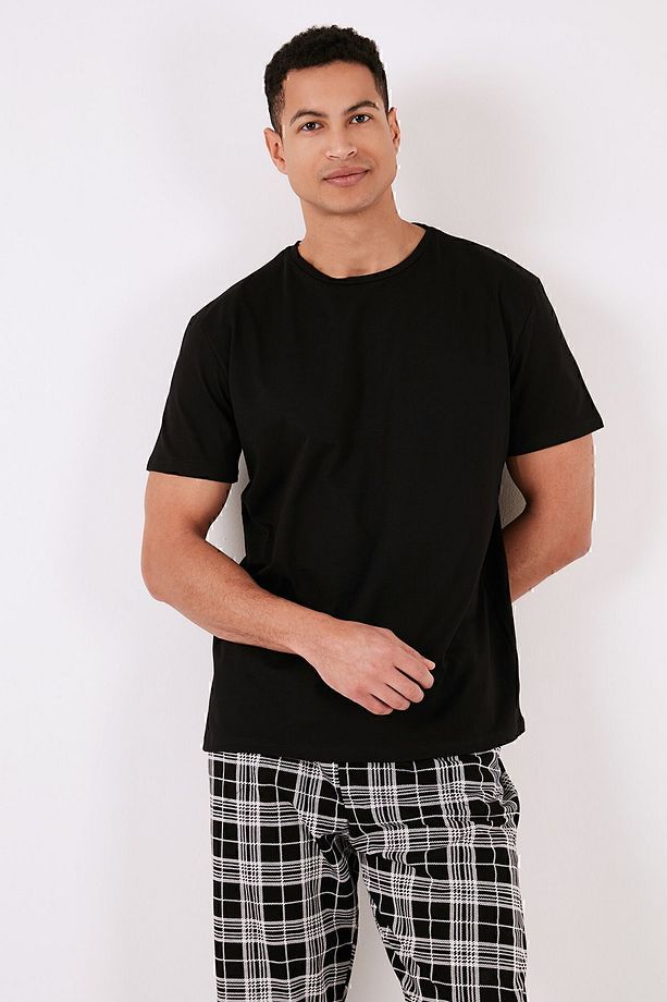 Ekoseli Pamuklu Regular Fit Kısa Kollu Pijama Takımı Erkek PİJAMA TAKIMI 6572006 - 7