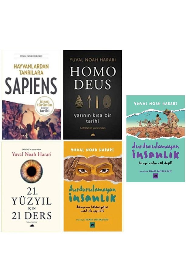 Sapiens - Homo Deus - 21.Yüzyıl İçin 21 Ders - Durdurulamayan İnsanlık 1-2 /5 kitap- ORJİNAL- Harari - 1