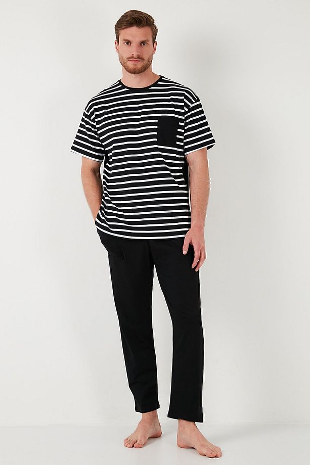 Pamuklu Regular Fit Kısa Kollu Pijama Takımı Erkek PİJAMA TAKIMI 6572010 - 4