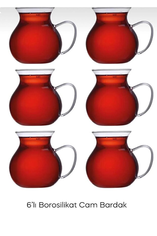 KEYFİ ALA BOROSİLİKLAT CAM ÇAY BARDAĞI 220ML 6'LI (KEYFİ ALA ÇAY BARDAĞI) - 3