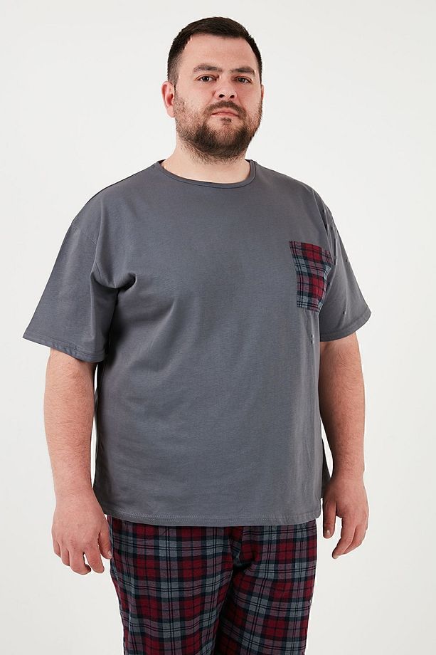 Pamuklu Regular Fit Büyük Beden Pijama Takımı Erkek PİJAMA TAKIMI 6572002B - 4