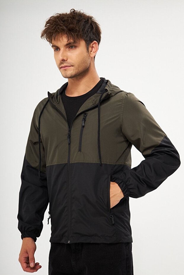 Men's Hooded Water and Windproof Pocketed Inside Raincoats, a Lined U Ultra Lightweight m Transitional Raincoat