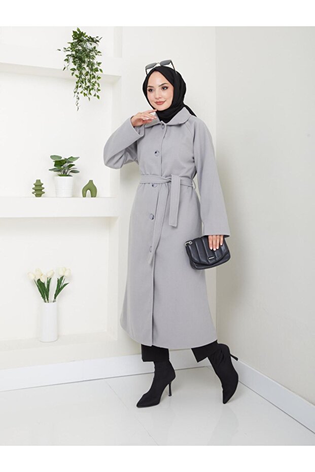 Tie-Up and Buttoned Kaşe Kaba Ck-1003