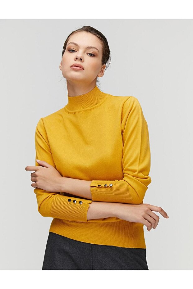 Basic Triko Bluz Sarı - 2