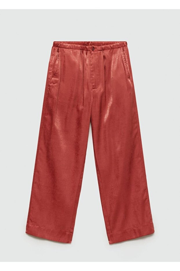 Kısa paçalı saten pantolon - 3