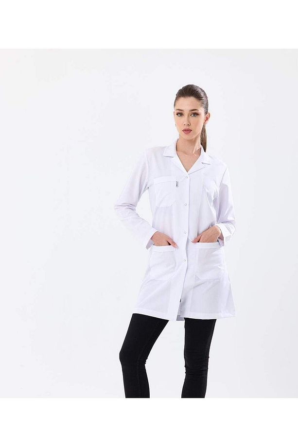 Kadın Doktor Öğretmen Laboratuvar Beyaz Önlükleri Laboratuvar Önlükler - 2