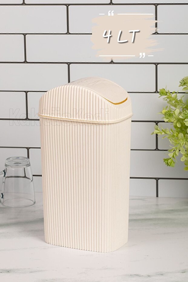 Slim 4 Lt Bathroom Trash Can - Toilet Trash Can White