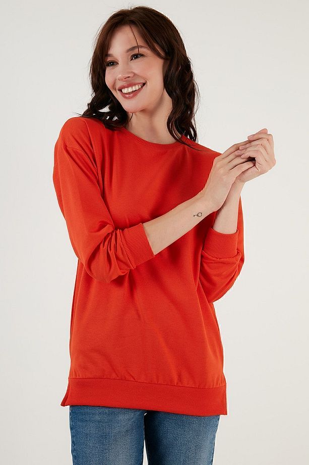 Pamuklu Regular Fit Bisiklet Yaka Basic Sweat Sweat 5863569 - 3