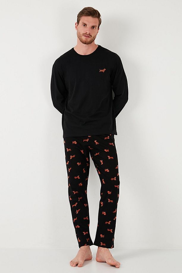 Pamuklu Regular Fit Uzun Kollu Pijama Takımı Erkek PİJAMA TAKIMI 6572013 - 3