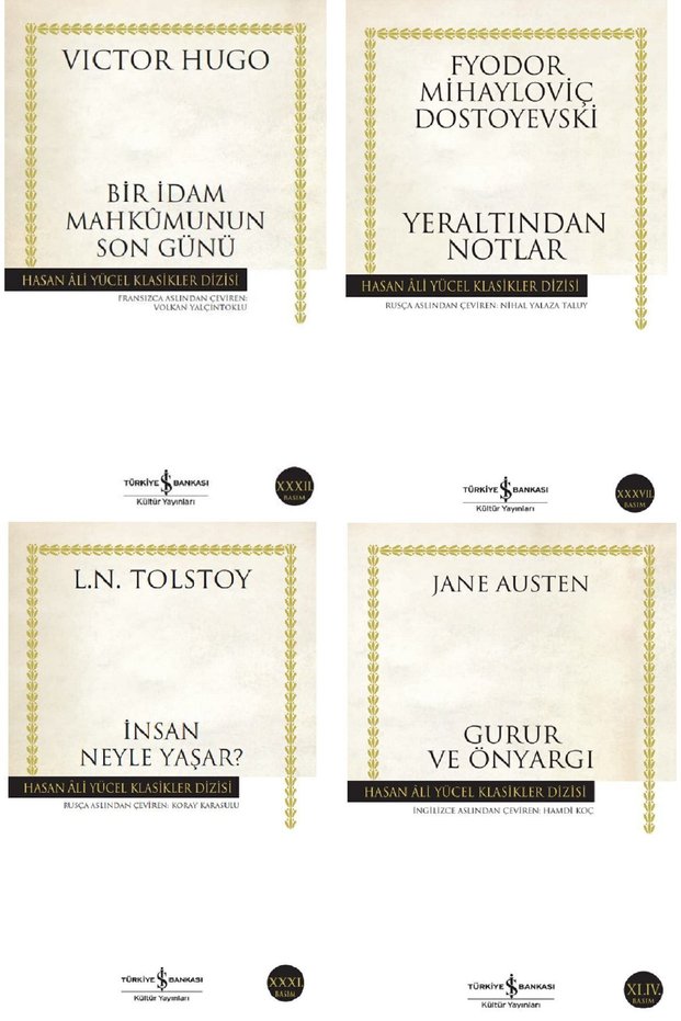 The Last Day of an Executioned Prisoner - yeraltından Notlar - insan Neyle Yaşar? - gurur Ve Önyargı Set of 4
