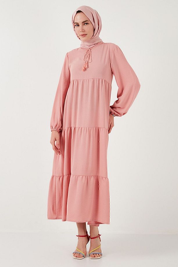 Modest Regular Fit Dik Yaka Uzun Elbise  ELBİSE 611EL545 - 5