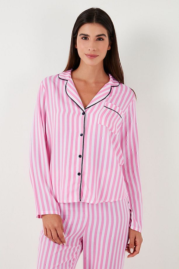 Çizgili Regular Fit Tek Cepli Ince Pijama Takımı Pijama Takımı 611pt620 - 4