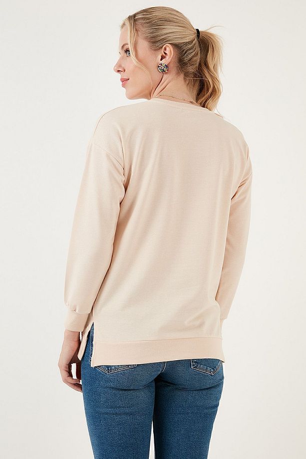 Pamuklu Regular Fit Bisiklet Yaka Basic Sweat Sweat 5863569 - 4