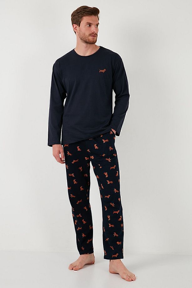 Pamuklu Regular Fit Uzun Kollu Pijama Takımı Erkek PİJAMA TAKIMI 6572013 - 4