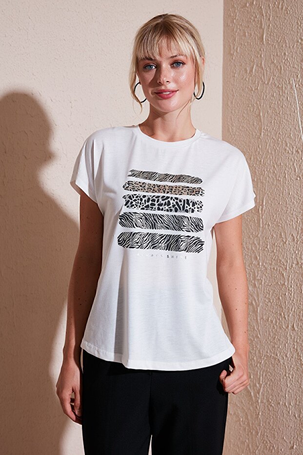 Printed Crew Neck Regular Fit t Shirt t Shirt 6671003