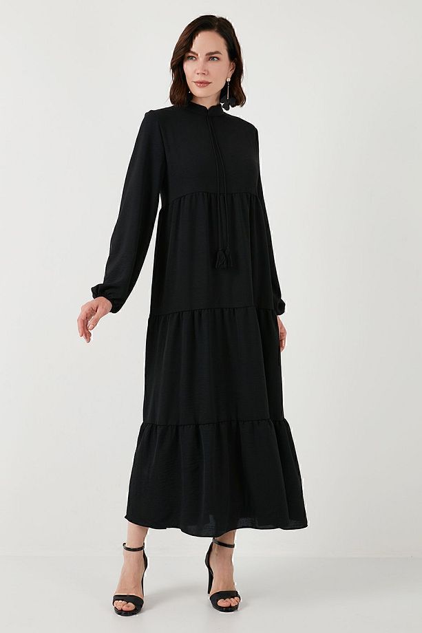 Modest Regular Fit Dik Yaka Uzun Elbise  ELBİSE 611EL545 - 4
