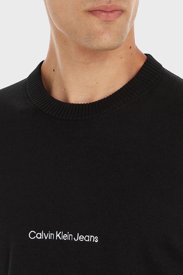 Logolu Bisiklet Yaka Pamuklu Regular Fit Kazak J30J324328BEH Erkek KAZAK J30J324328 BEH - 3