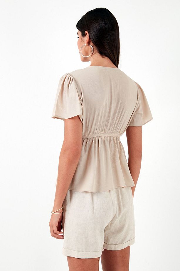 Pamuklu Regular Fit Nakış İşlemeli Püsküllü Bluz  BLUZ 611BZ0282 - 7