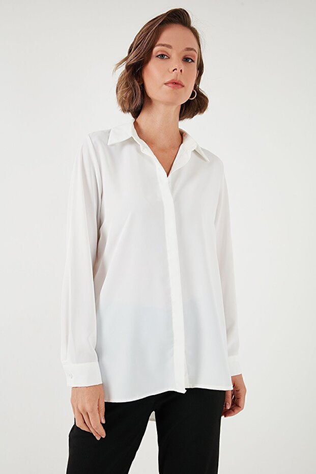 Regular Fit Önü Kısa Arkası Uzun Düz Gömlek  GÖMLEK 611GO020 - 6