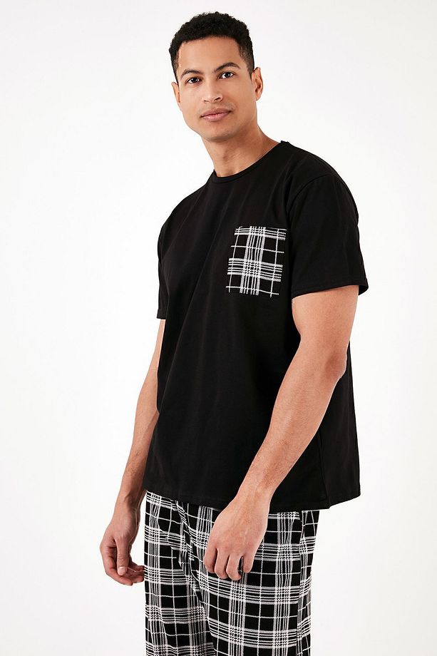 Ekoseli Pamuklu Regular Fit Kısa Kollu Pijama Takımı 6572002 - 7