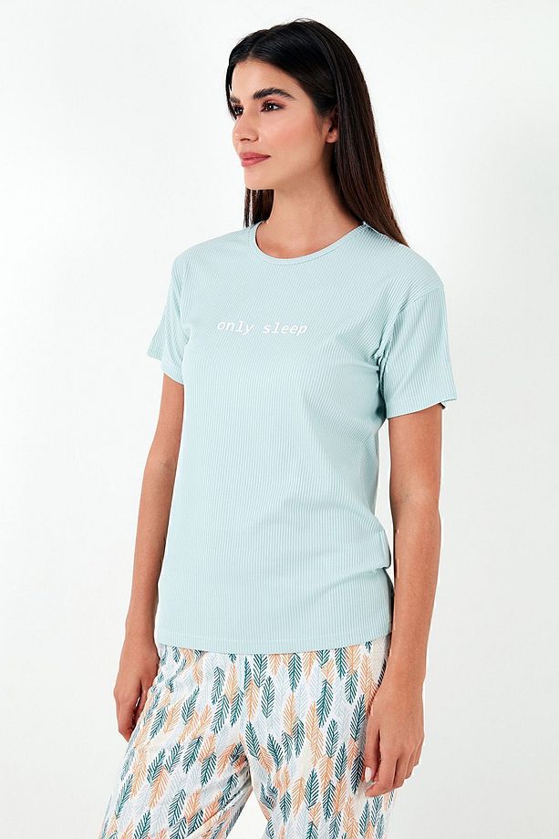 Regular Fit Bisiklet Yaka Kısa Kollu Pijama Takımı Pijama Takımı 65770105 - 5
