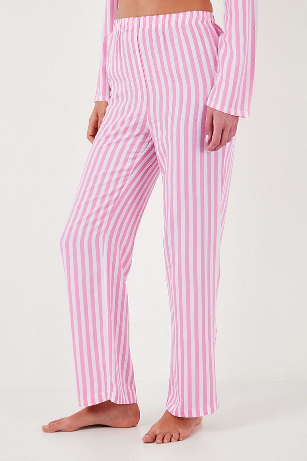 Çizgili Regular Fit Tek Cepli Ince Pijama Takımı Pijama Takımı 611pt620 - 5