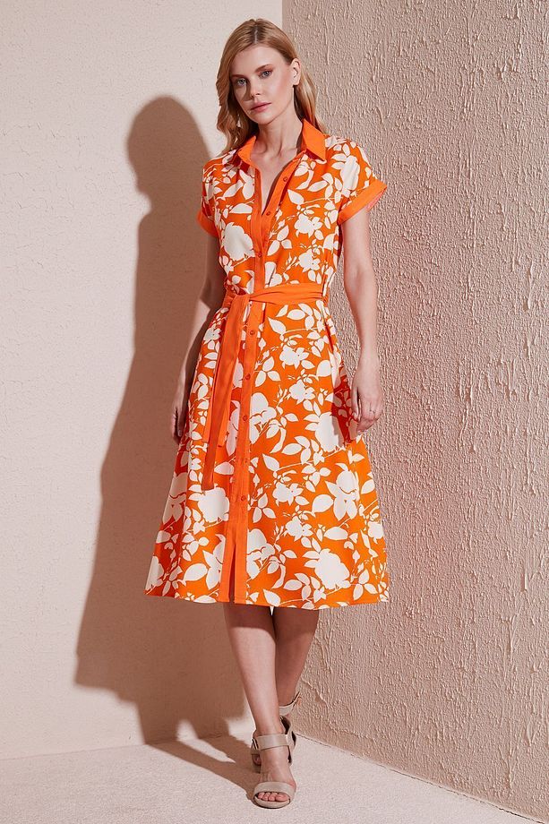 Kemerli Regular Fit Midi Gömlek Elbise  ELBİSE 66924552S4 - 3