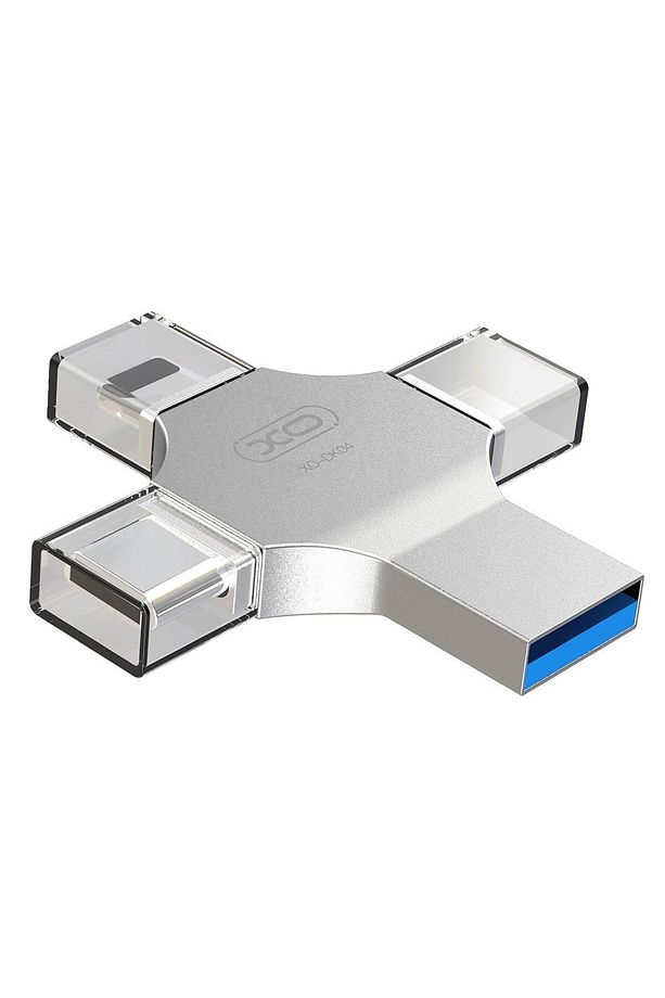 -DK04 128GB 4in1 USB 2.0 + Type-C + Micro + Lightning Flash Sürücü Metal Gövdeli Flash Disk - 2