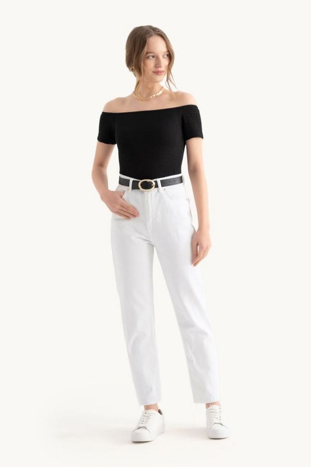 Omuzdan Askılı Kısa Kollu Crop Top - 3