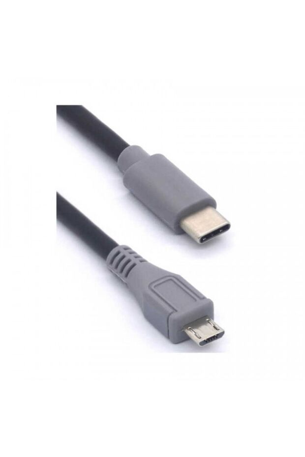 Type-C to Mikro USB Kablosu, USB Tip C - Mikro USB OTG Kablosu Erkek - Erkek Şarj Data 1 Metre - 4