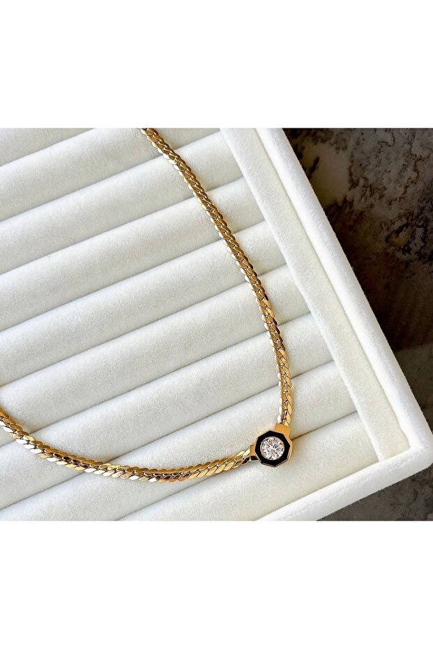 Steel Serenay Leyla Necklace Gold Chain Model Does Not Tarnish