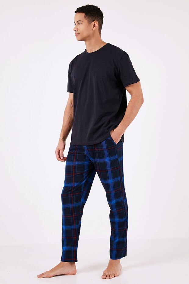 Ekoseli Pamuklu Regular Fit Kısa Kollu Pijama Takımı Erkek PİJAMA TAKIMI 6572006 - 7