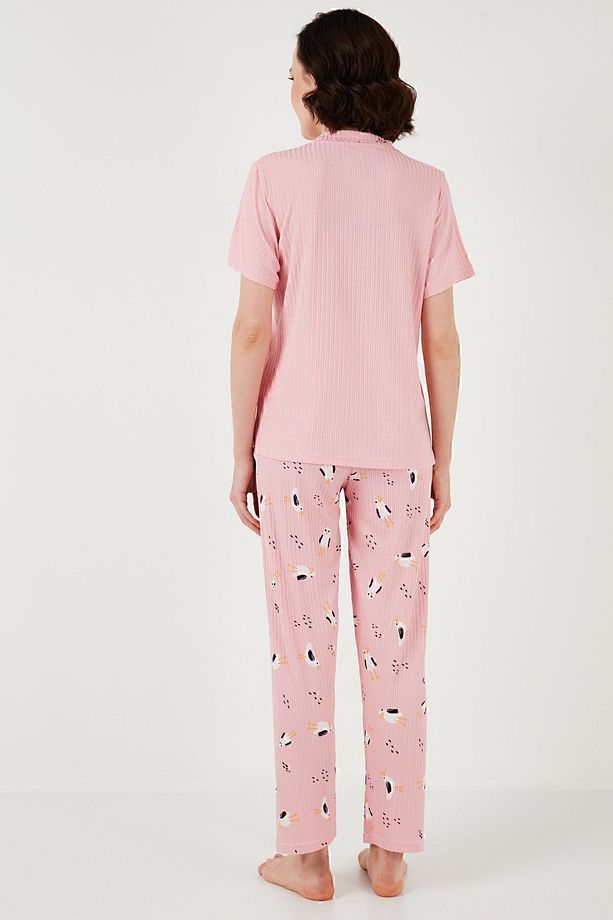 Regular Fit Gömlek Yaka Kısa Kollu Pijama Takımı Pijama Takımı 65740102 - 7