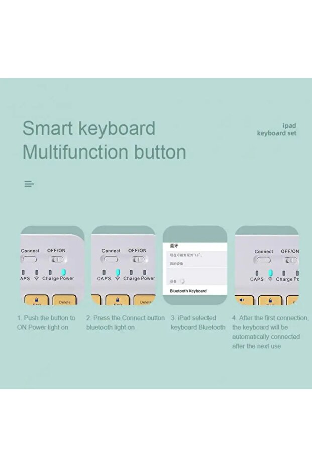 Şarj Edilebilir Bluetooth 2.4g Kablosuz Klavye Mause Set Android Ios Windows Uyumlu - 4