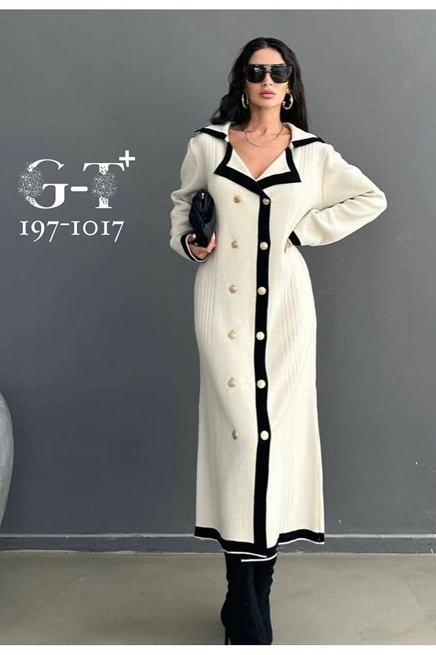 TRİKO DÜĞMELİ UZUN ELBİSE - 2