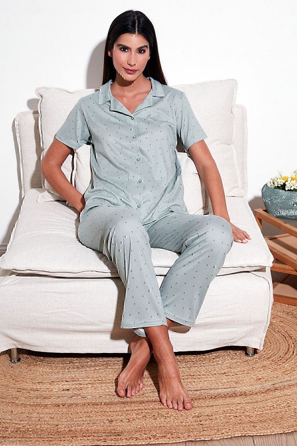 Desenli Regular Fit Gömlek Yaka Pijama Takımı  PİJAMA TAKIMI 65750101 - 3