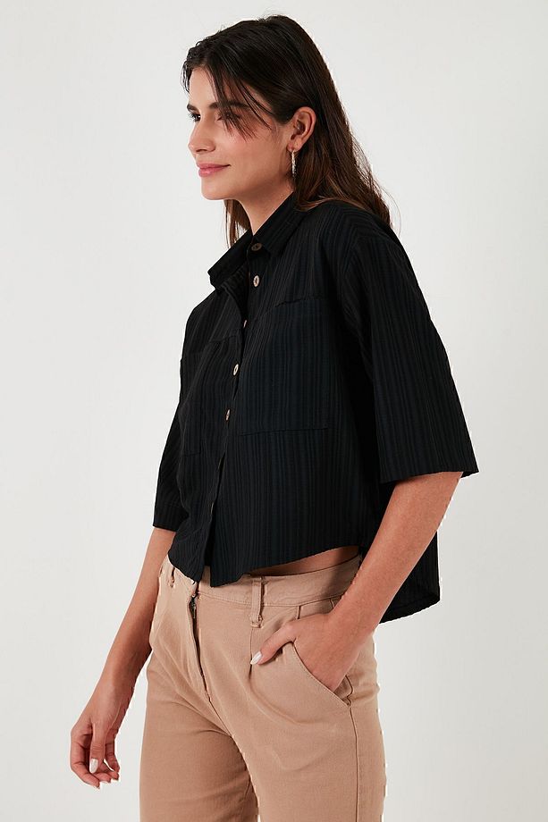 Regular Fit Çift Cepli Kısa Kollu Gömlek  GÖMLEK 5865644 - 3