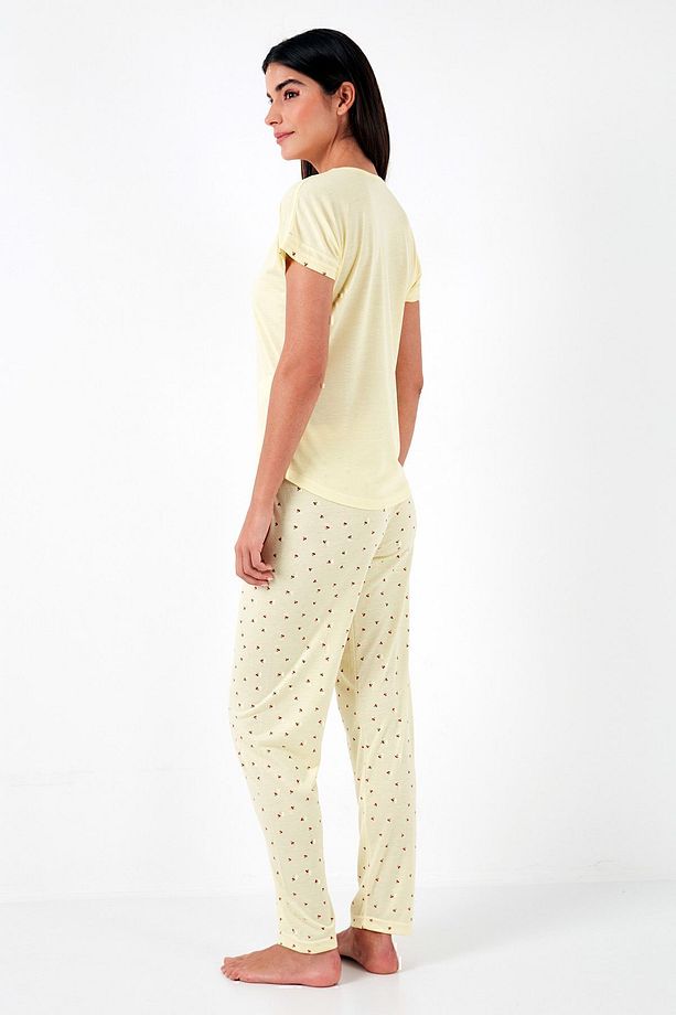 Regular Fit Bisiklet Yaka Kısa Kollu Pijama Takım  PİJAMA TAKIMI 6097310 - 8