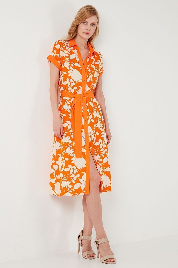 Kemerli Regular Fit Midi Gömlek Elbise  ELBİSE 66924552S4 - 6