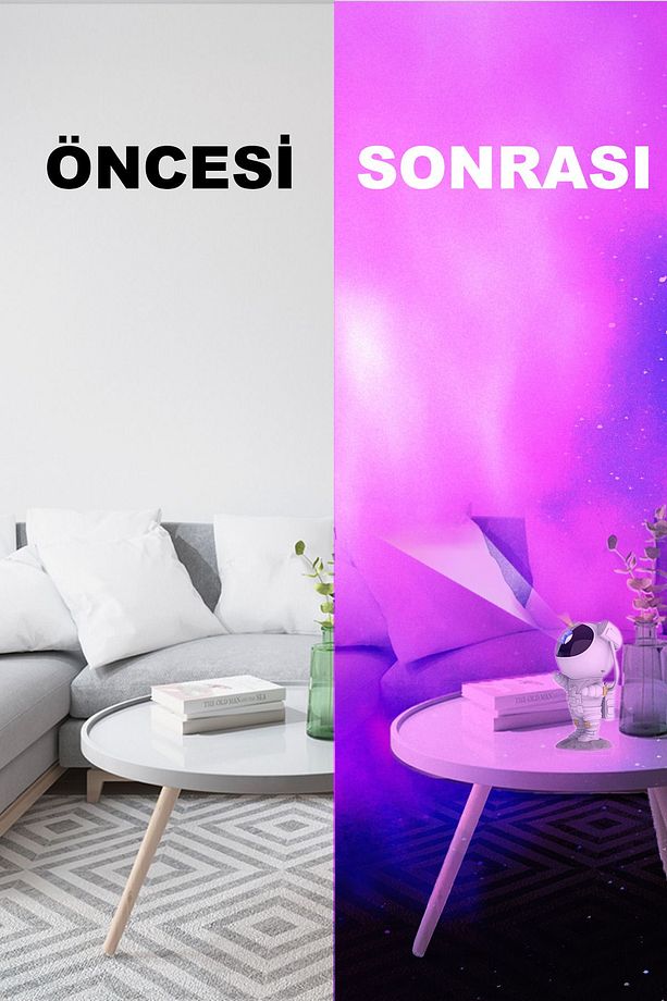 Bluetooth Astronot Gece Lambası: 360° Projeksiyon, Dinlendirici Sesler Ve Uzaktan Kumanda - 8