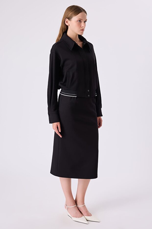 Ribanalı siyah ceket - 3