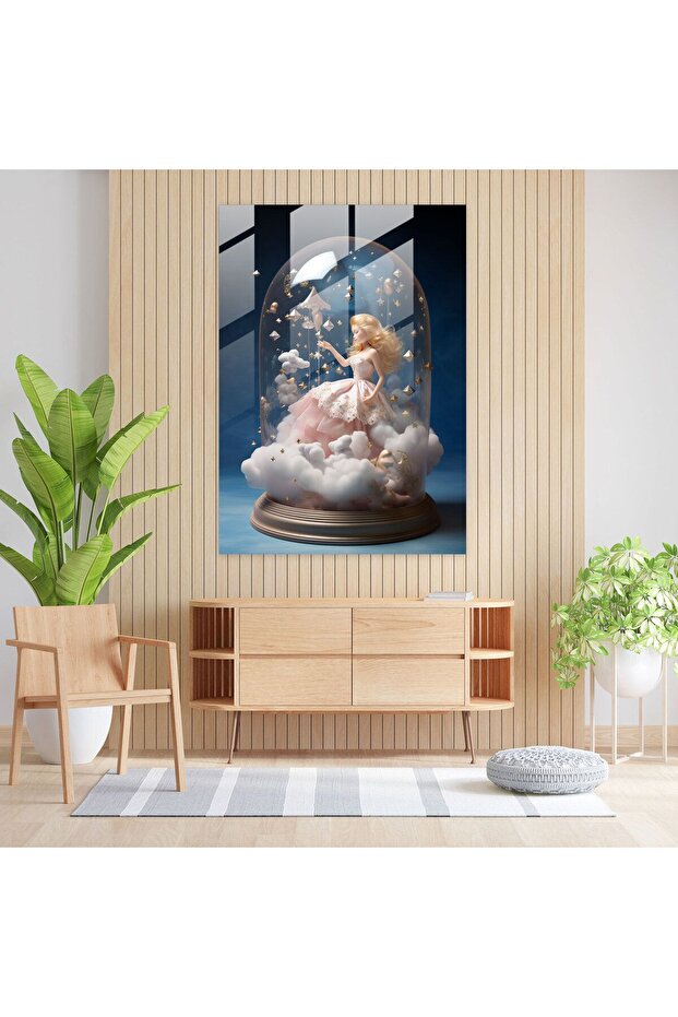 Dreamy Barbie Glass Print - Barbie, Modern Art, Dreamy, Stars