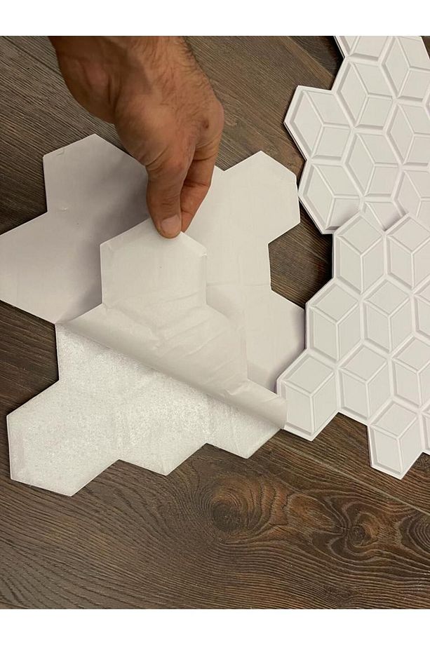 10Adet 30X30cm 3D Kendinden Yapışkanlı Duvar Kaplama Su Geçirmez Dekorasyon Mutfak Banyo - 3
