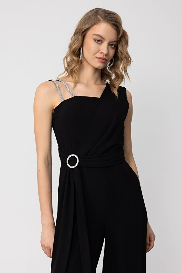 Mi Taş İşlemeli Çift Askılı Tulum - 2