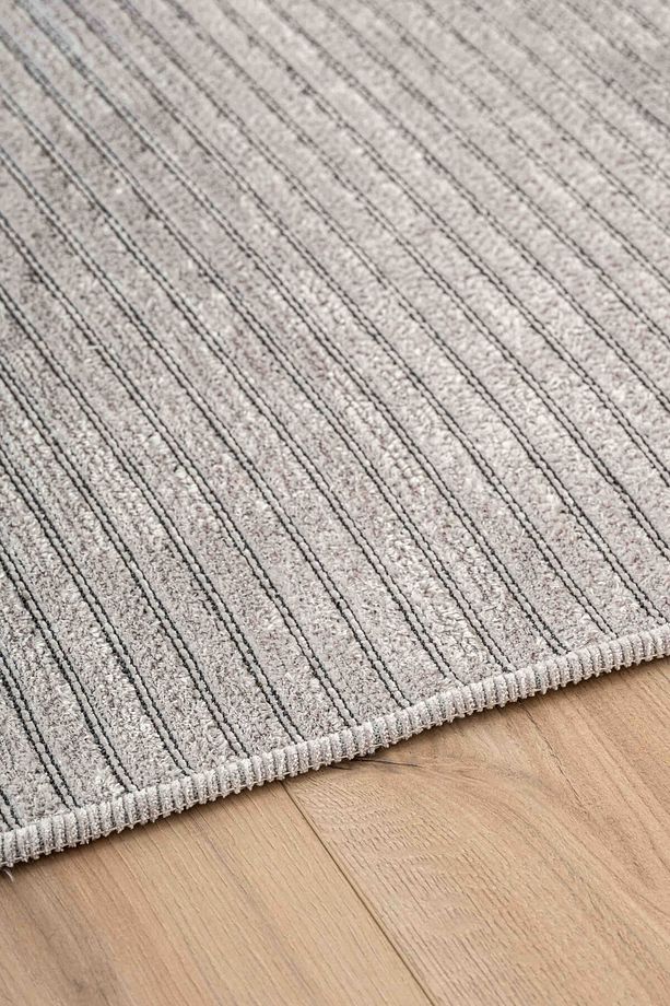 Opal Viskon Dokuma Halı Havlı Peluş Post Kaymaz Taban Yıkanabilir Gri Antre Halısı 1650 - 5