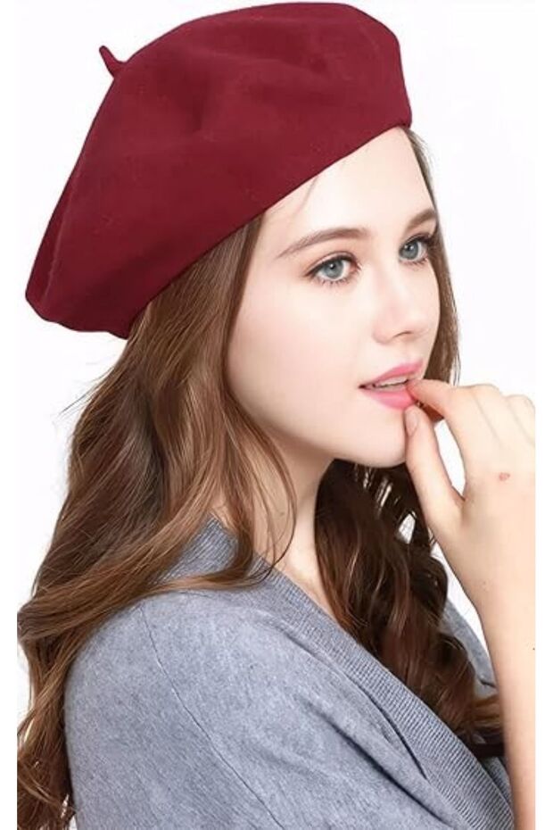 Fransız Ressam Keçe Bere Bordo - 5