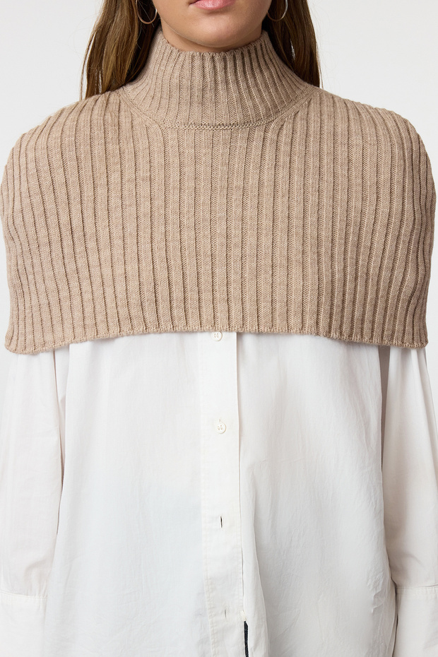Nerz Crop Rollkragenpullover Pullover - 4