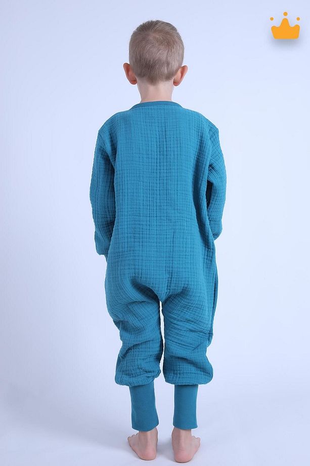 2-8 Yaş 1 Tog 4 Katlı Müslin Çocuk Uyku Tulumu Unisex Uzun Kollu Uyku Tulumu - 2