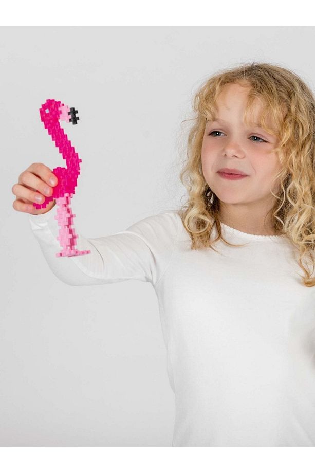 Plus - Plus Minecraft Temalı Silindir Kutuda Flamingo Lego Yapı Oyuncağı ( 100 Parça ) 4242 - 2