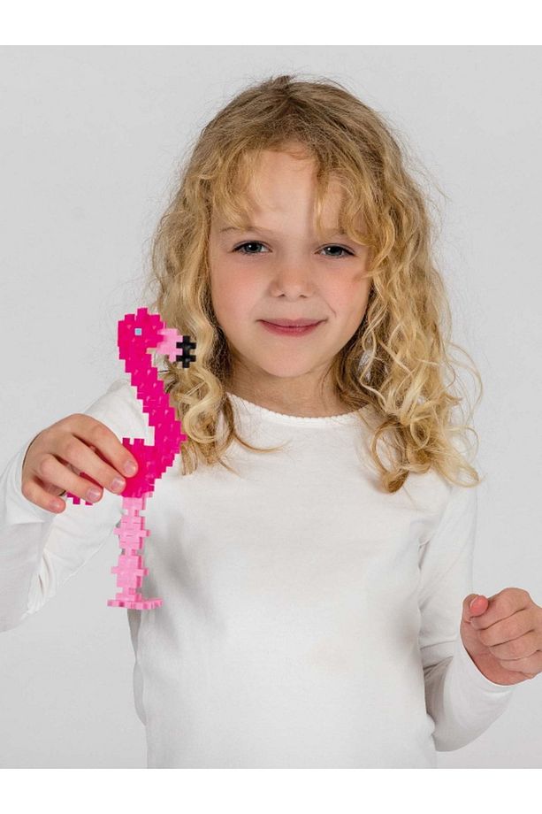 Plus - Plus Minecraft Temalı Silindir Kutuda Flamingo Lego Yapı Oyuncağı ( 100 Parça ) 4242 - 5